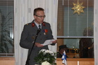 Juhlapuheen piti Majuri Juha Tuhkalainen